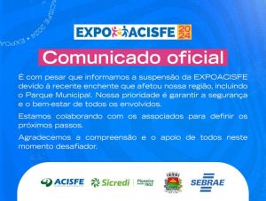 Comunicado sobre a EXPOACISFE 